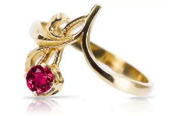 14K Yellow gold Ruby Ring Vintage craft vrc095y